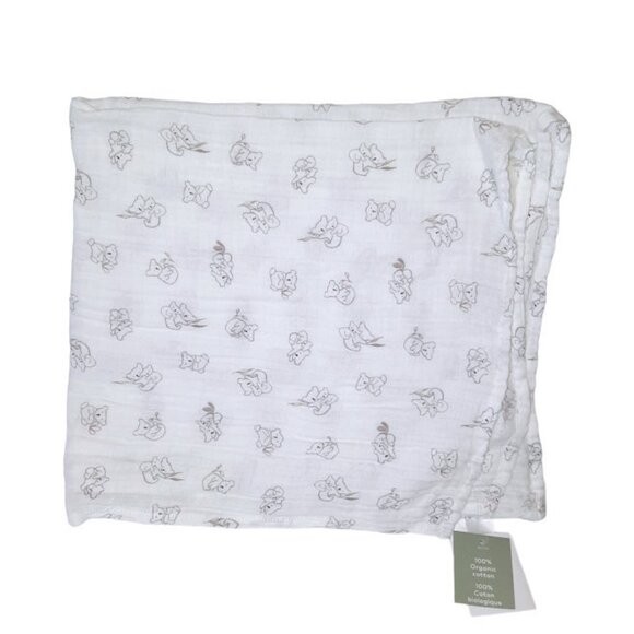H&M Gray Koala White Muslin Lovey Security Blanket 23" X 25" - Picture 1 of 4